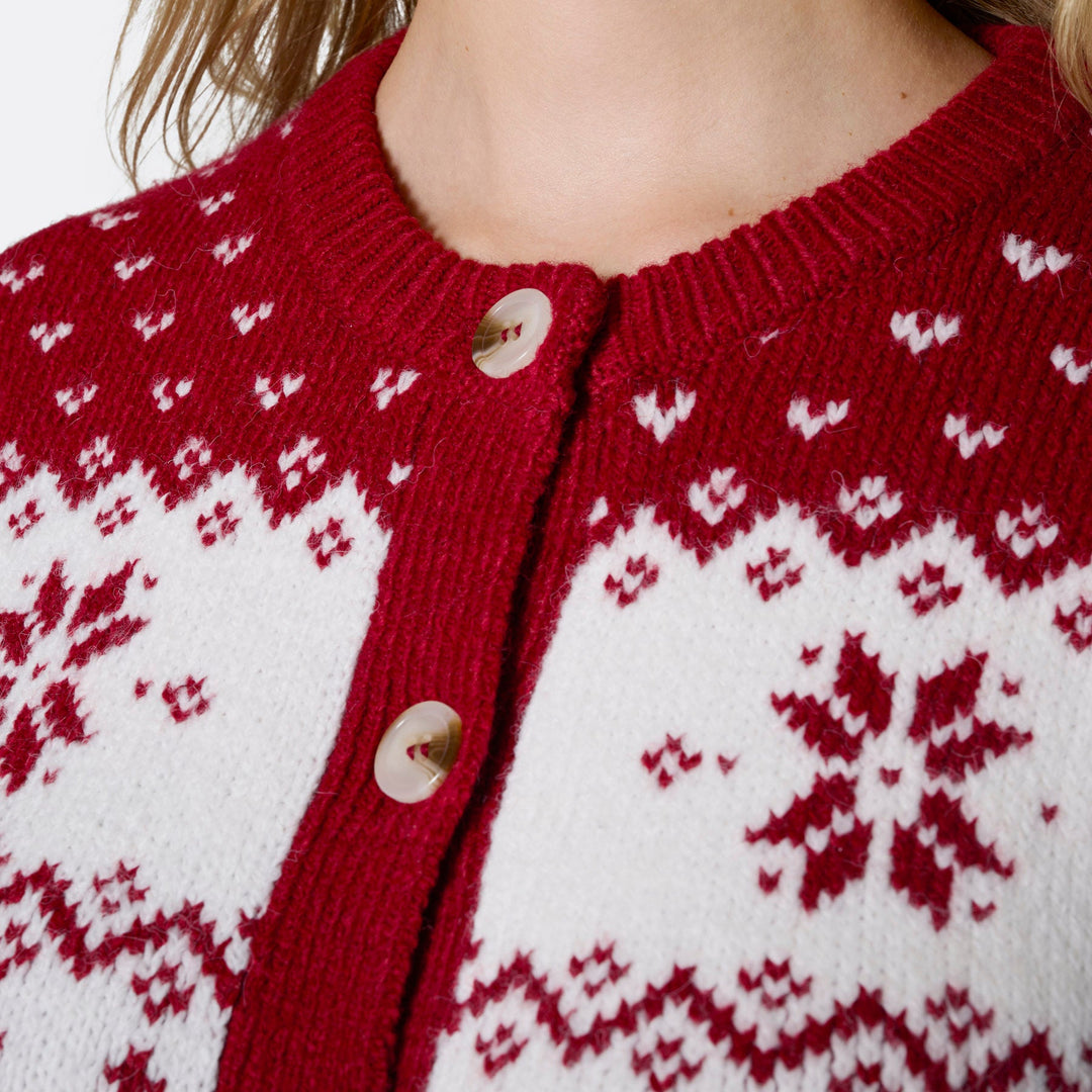 Women's Red Christmas Cardigan