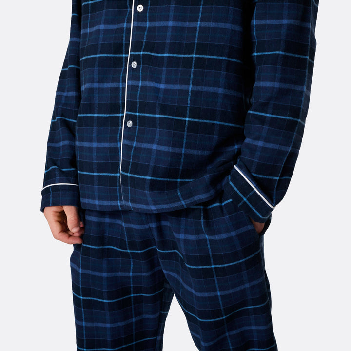 Men's Blue Flannel Christmas Pyjamas