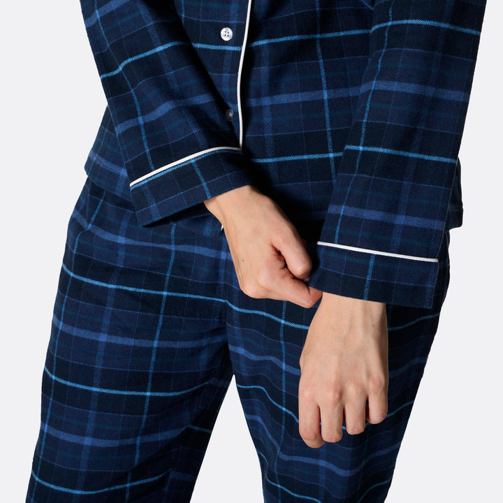 Women's Blue Flannel Christmas Pyjamas