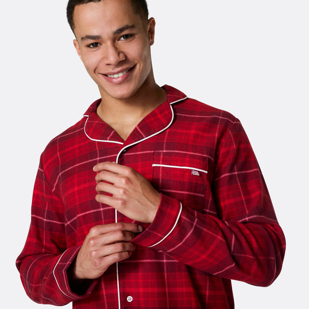 Men's Red Flannel Christmas Pyjamas