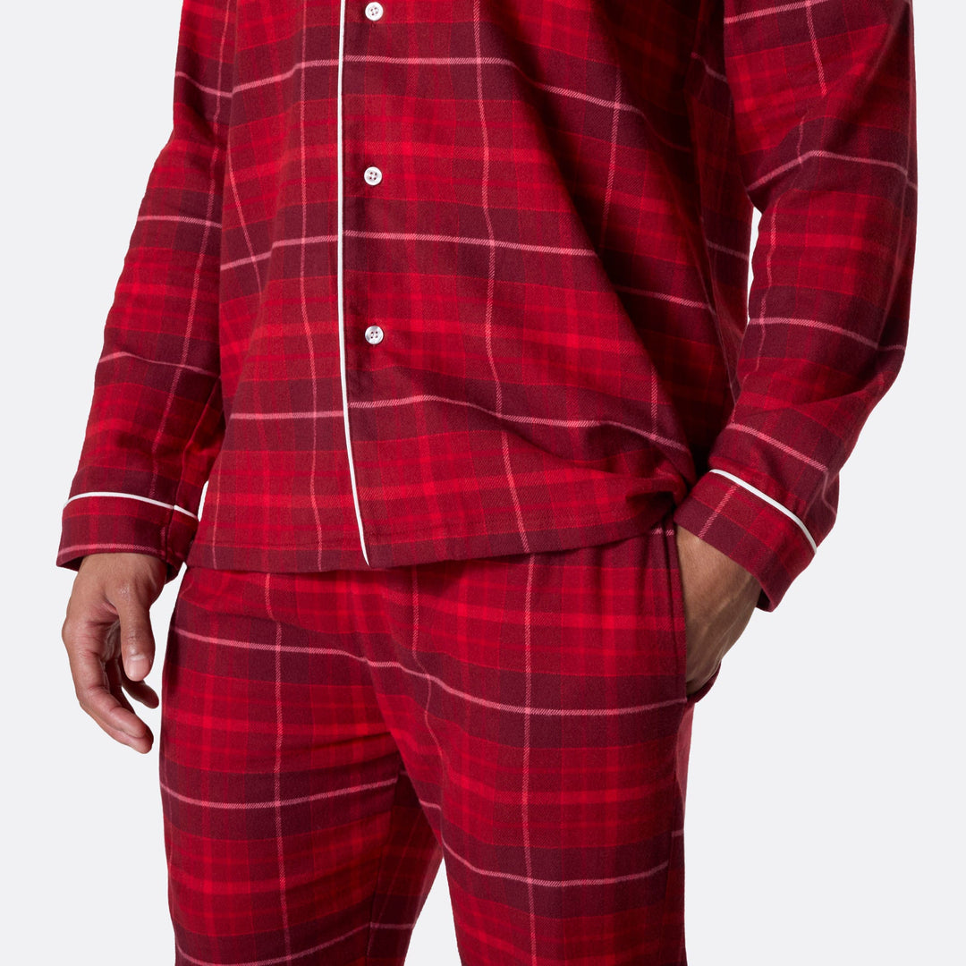 Men's Red Flannel Christmas Pyjamas