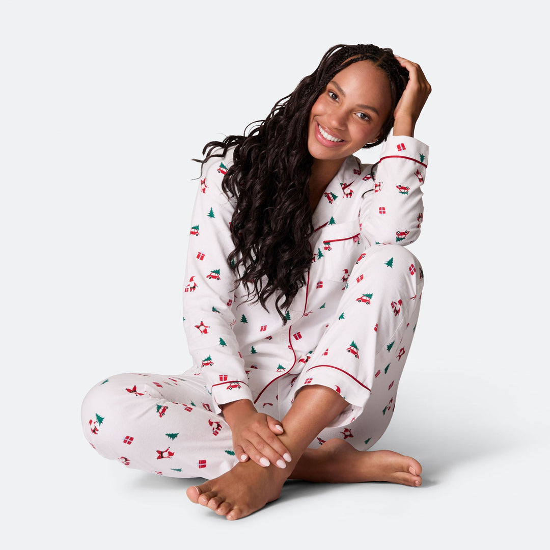 Women's Mistletoe Flannel Christmas Pyjamas