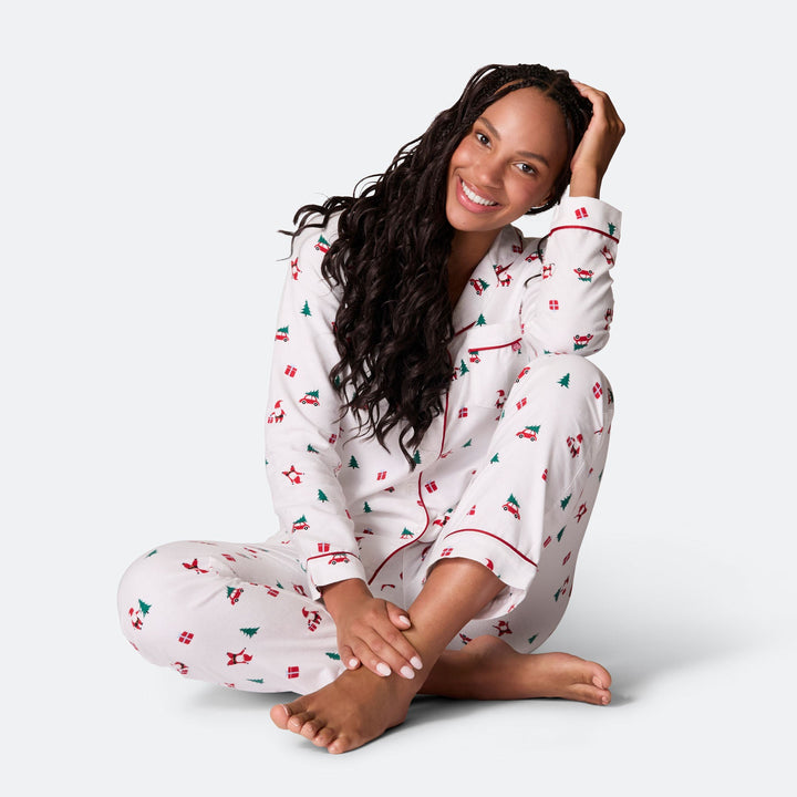 Women's Mistletoe Flannel Christmas Pyjamas