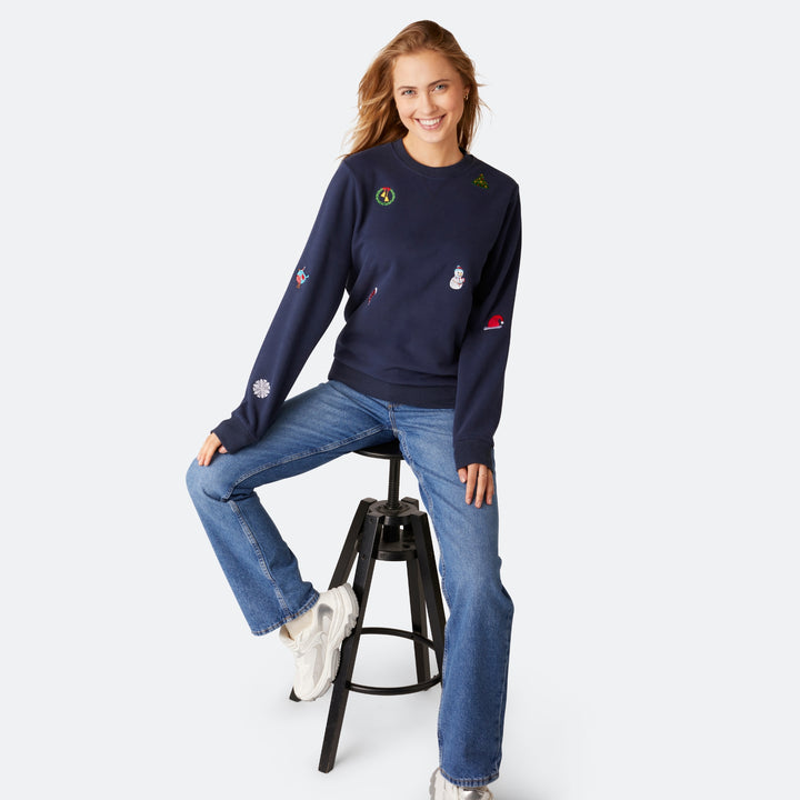 Women's Blue Christmas Sweatshirt