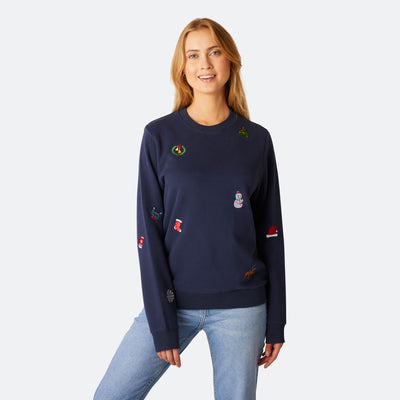 Women's Blue Christmas Sweatshirt