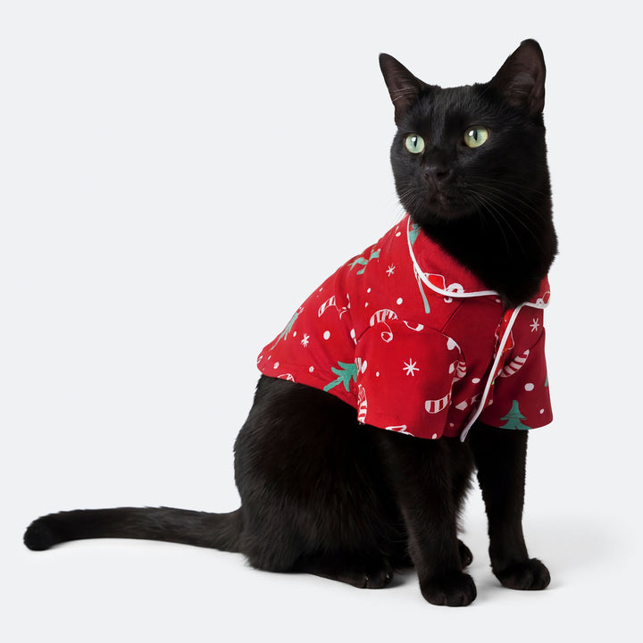 Cats' Red Christmas Pattern Christmas Pyjamas