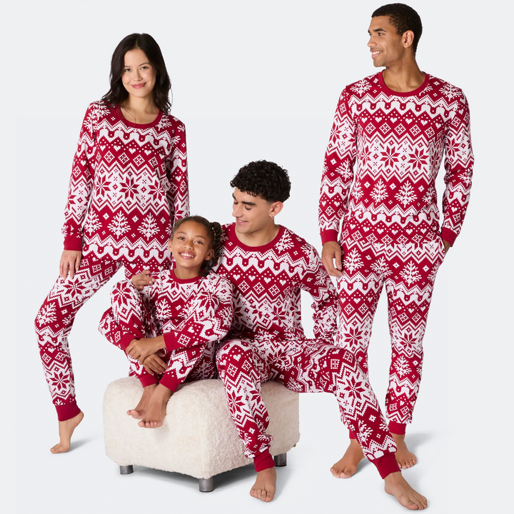 Matching Family Christmas Pyjamas - Red Christmas Knit