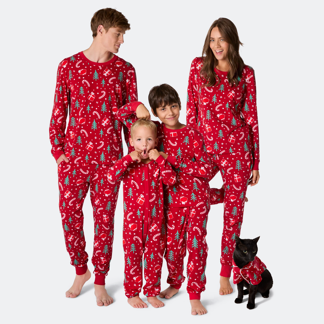 Matching Family Christmas Pyjamas - Red Christmas Pattern