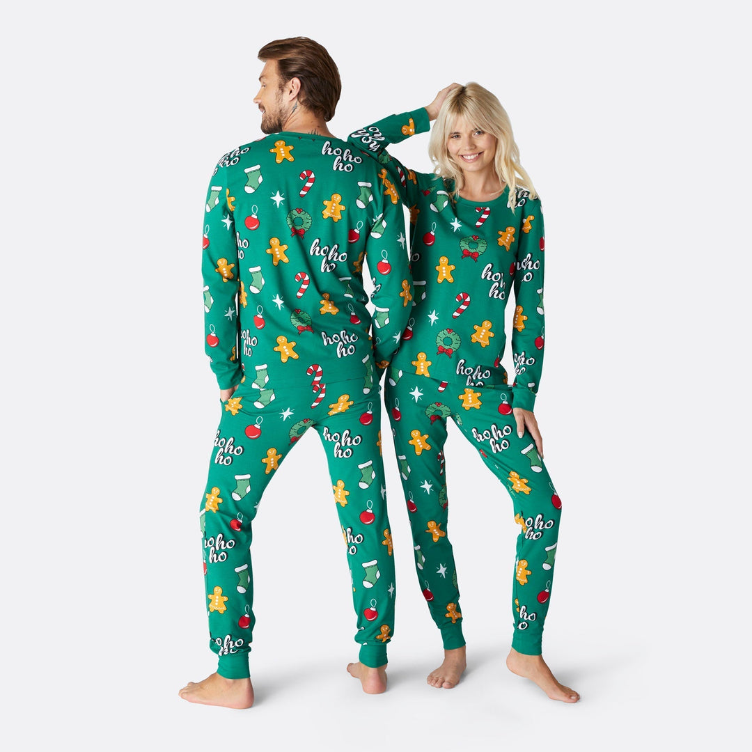 Matching Family Christmas Pyjamas - Green Hohoho