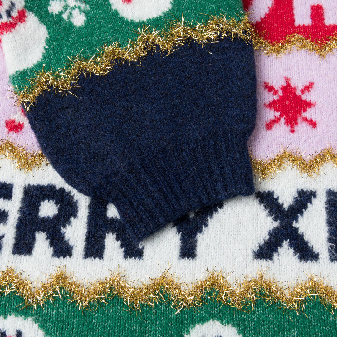 Kids' Christmas Stripes Oversized Christmas Sweater