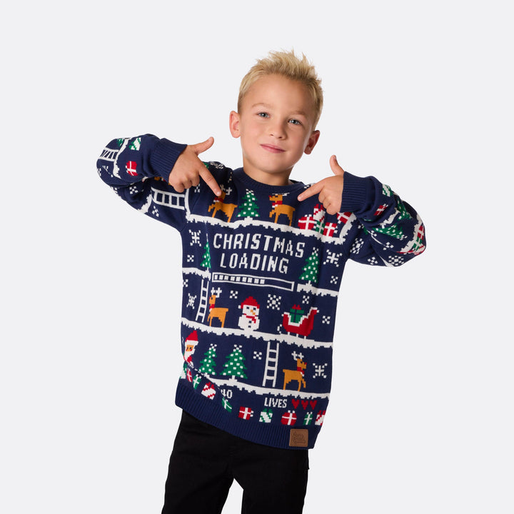 Kids' Retro Video Game Christmas Sweater