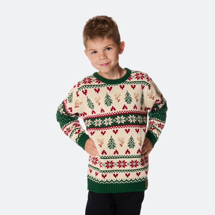 Kids' Retro Christmas Tree Christmas Sweater