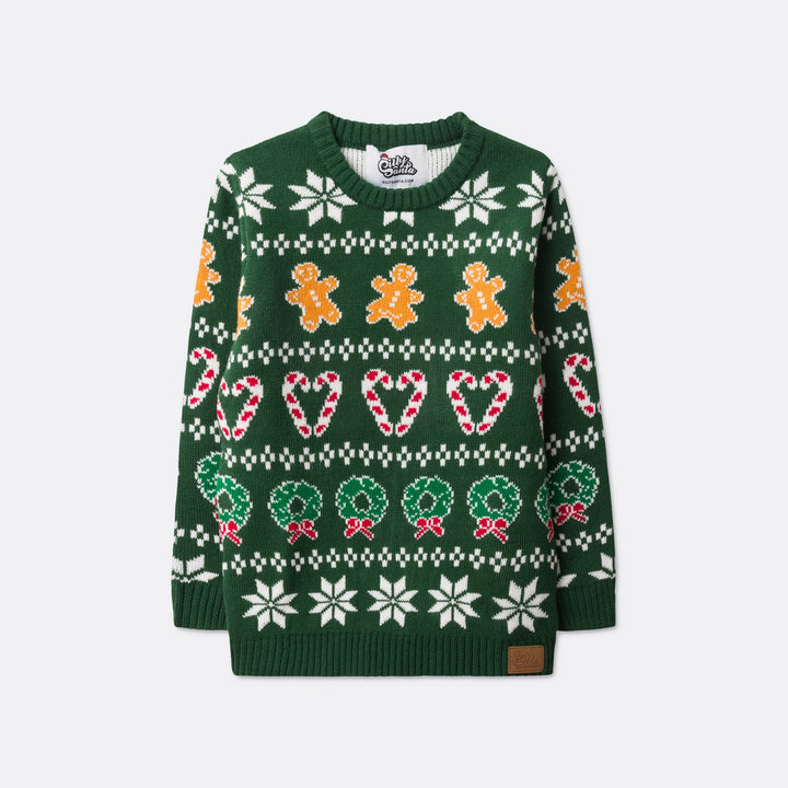 Kids' Classic Knit Green Christmas Sweater