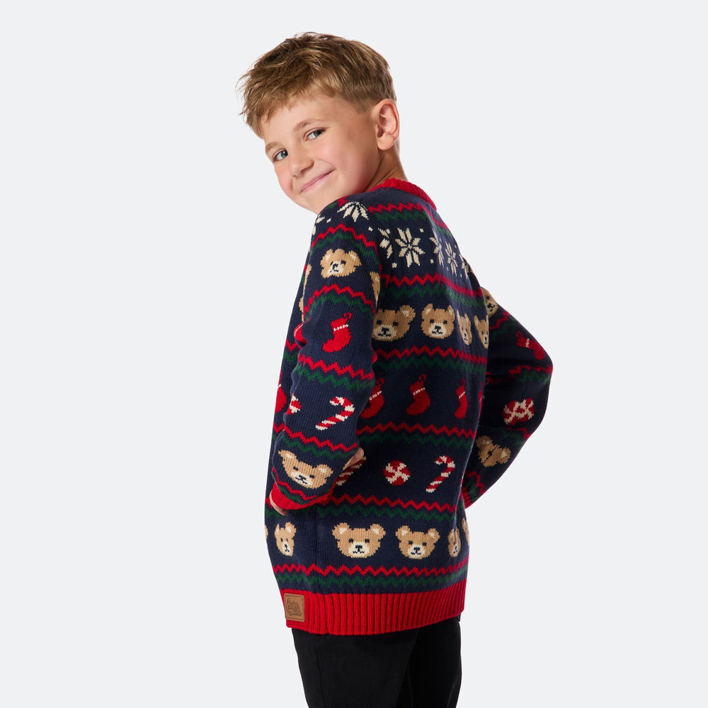 Kids' Teddy Bear Christmas Sweater