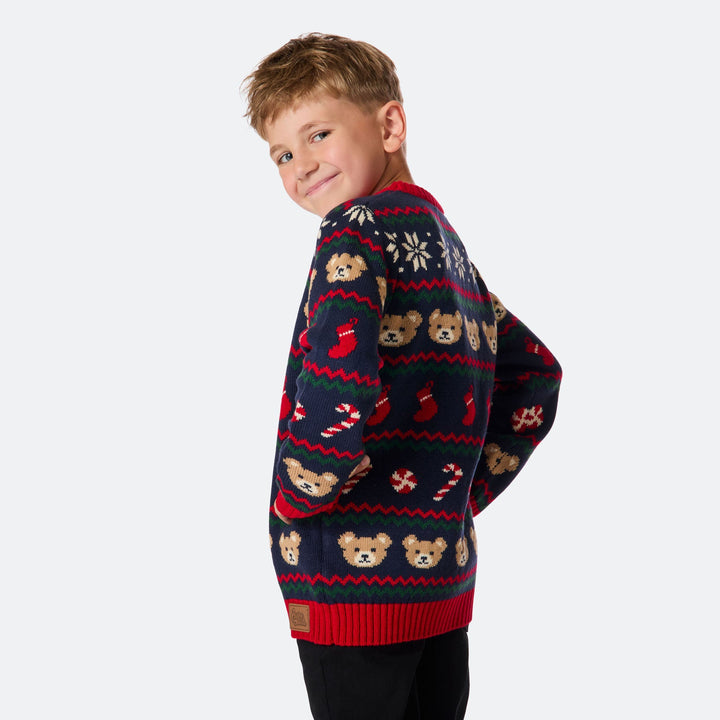 Kids' Teddy Bear Christmas Sweater