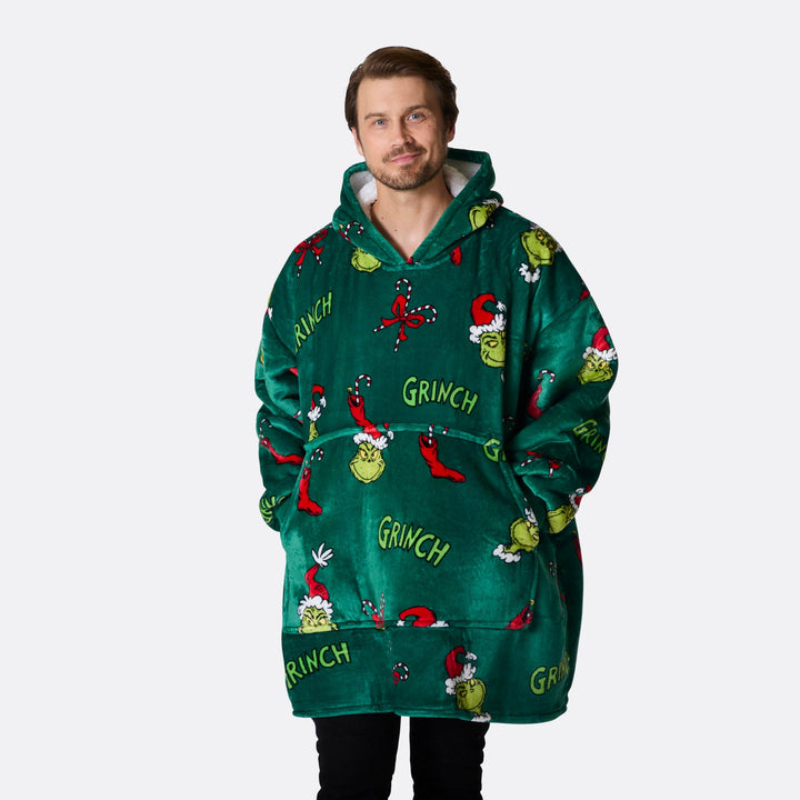 The Grinch Kids Wearable Blanket Hoodie | Kids Fleece Hooded Sweater in Green with Grinch Character Face and Fur Hair | Loungewear with Sherpa Lining and Pockets | Christmas Movie Merchandise Gift The Grinch Kids Wearable Blanket Hoodie | Kids Fleece Hooded Sweater in Green with Grinch Character Face and Fur Hair | Loungewear with Sherpa Lining and Pockets | Christmas Movie Merchandise Gift