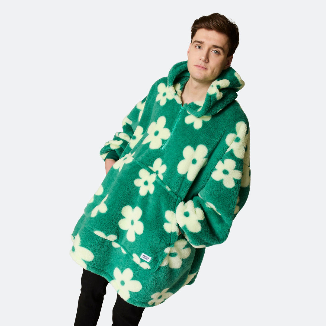 Flowers Green Teddy HappyHoodie