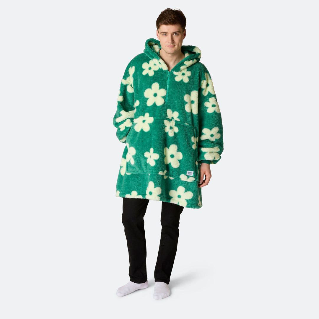 Flowers Green Teddy HappyHoodie