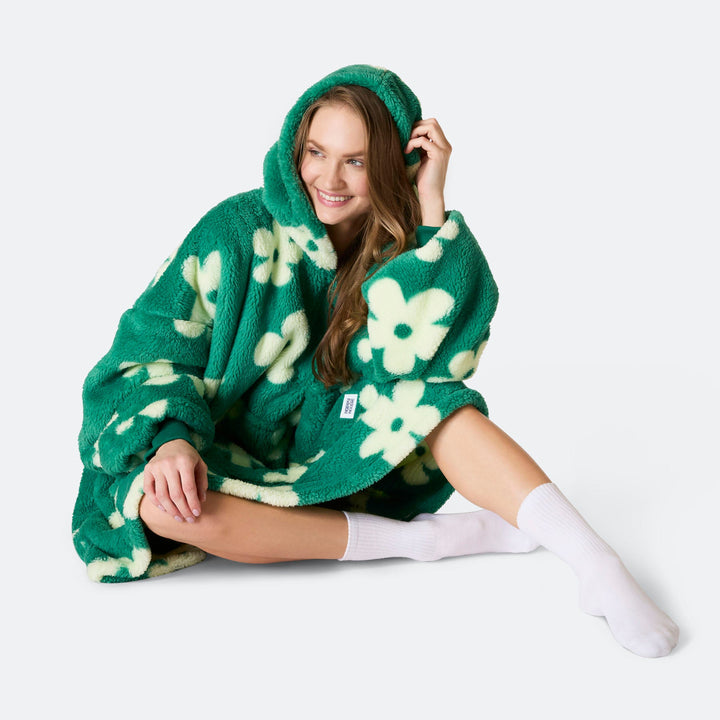 Flowers Green Teddy HappyHoodie