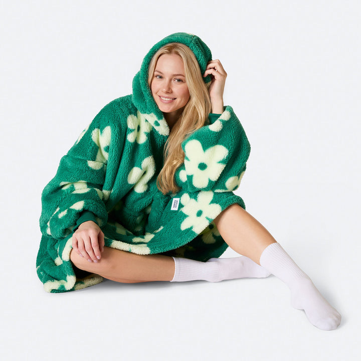 Flowers Green Teddy HappyHoodie