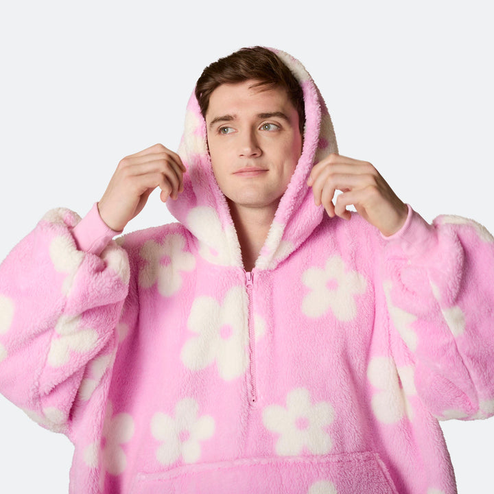 Flowers Pink Teddy HappyHoodie