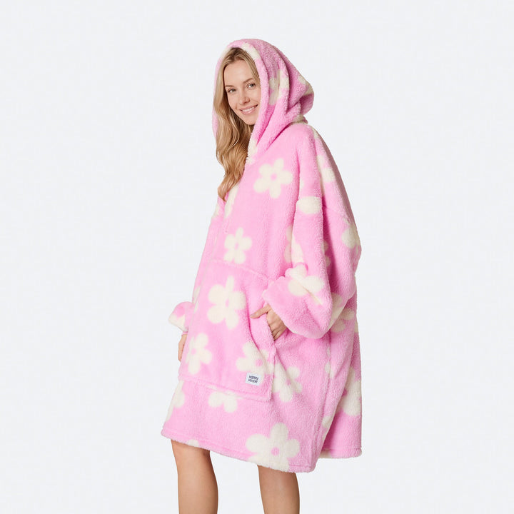 Flowers Pink Teddy HappyHoodie
