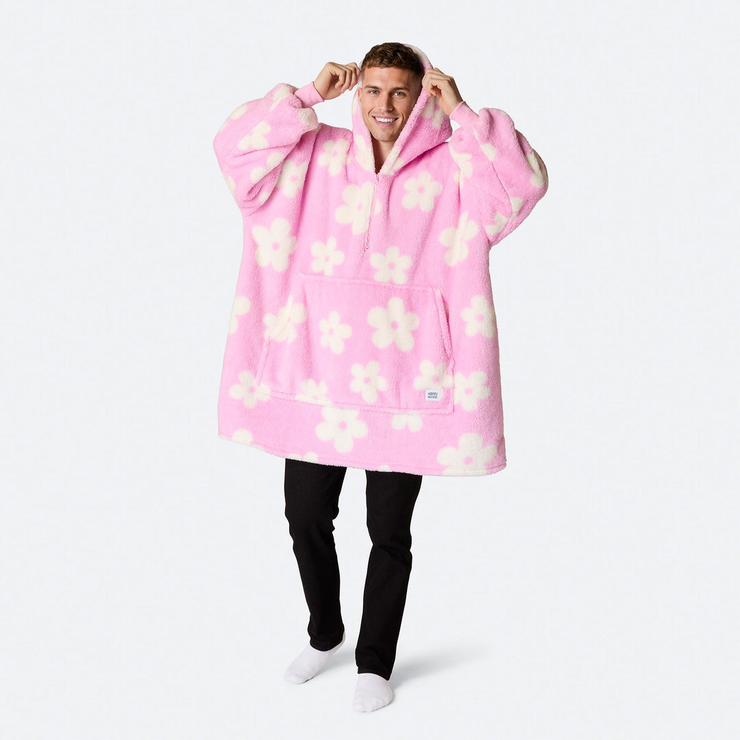 Flowers Pink Teddy HappyHoodie