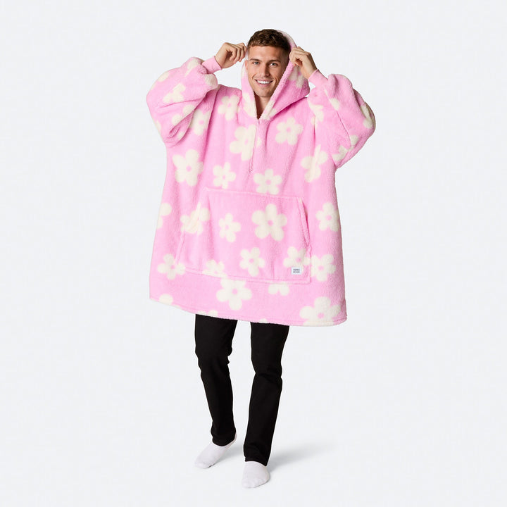 Flowers Pink Teddy HappyHoodie