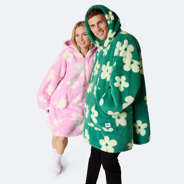 Flowers Green Teddy HappyHoodie