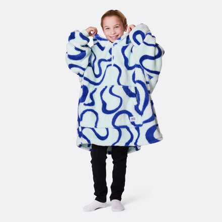 Kids' Blue Wavy Teddy HappyHoodie