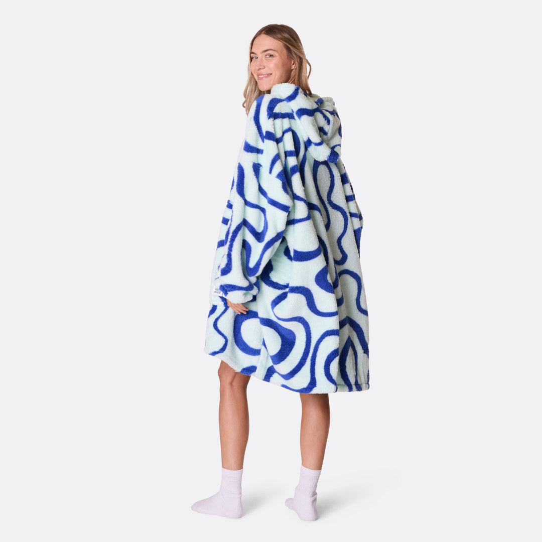 Blue Wavy Teddy HappyHoodie