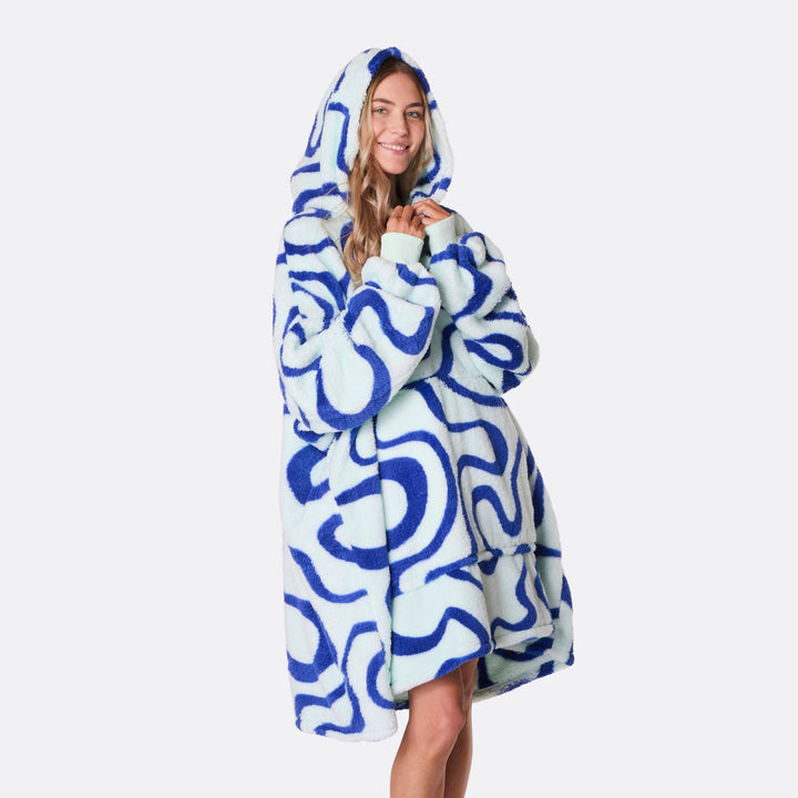 Blue Wavy Teddy HappyHoodie