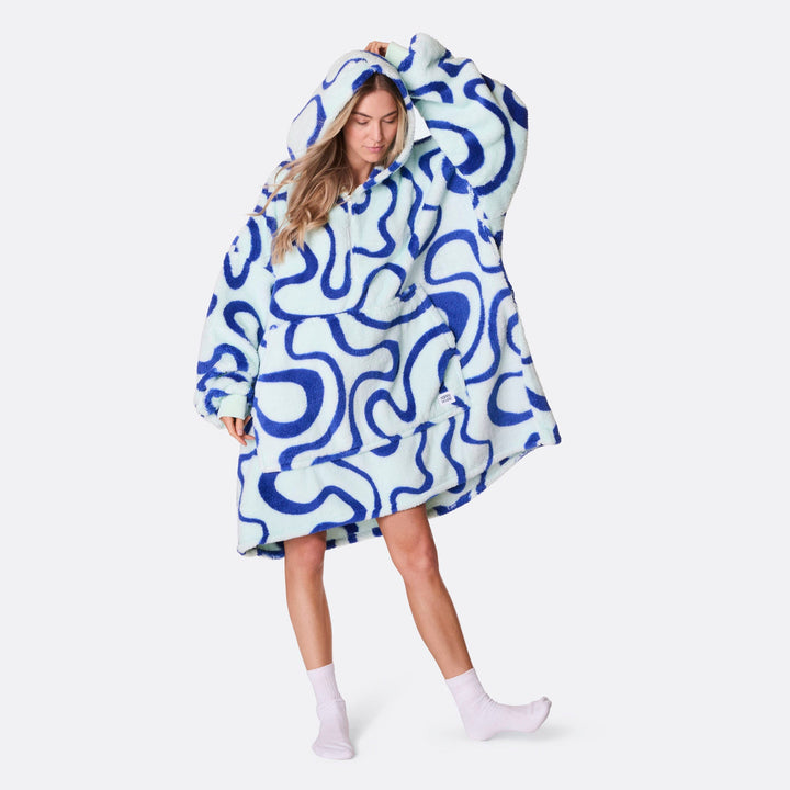 Blue Wavy Teddy HappyHoodie