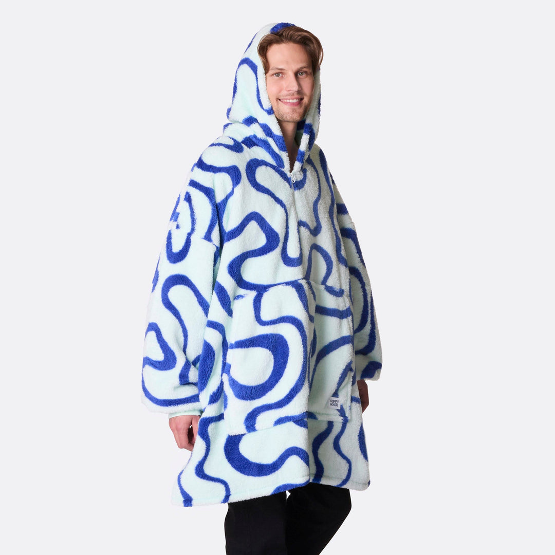 Blue Wavy Teddy HappyHoodie