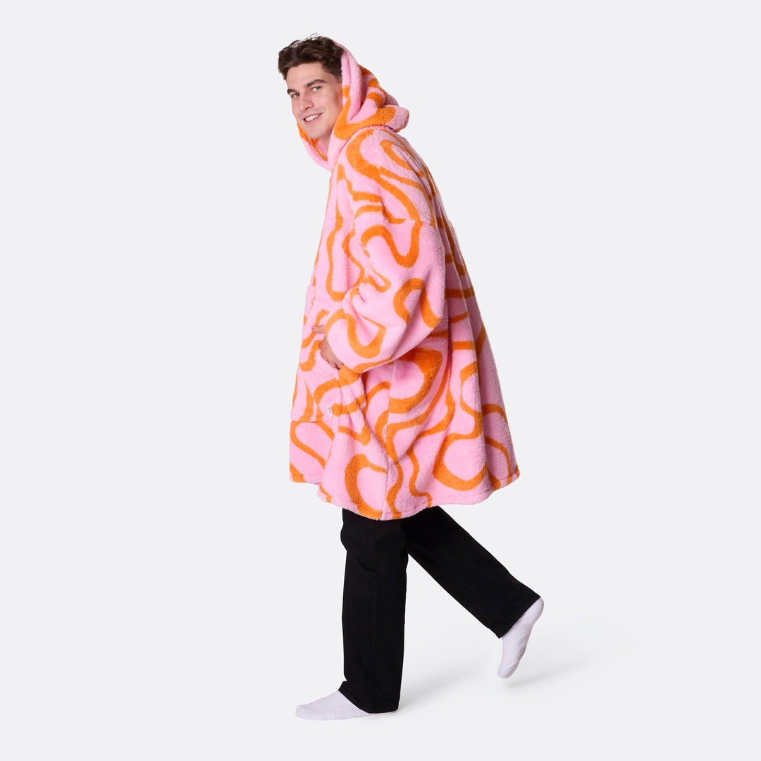 Pink Wavy Teddy HappyHoodie