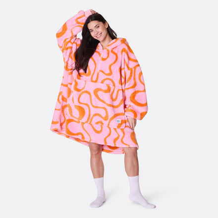 Pink Wavy Teddy HappyHoodie
