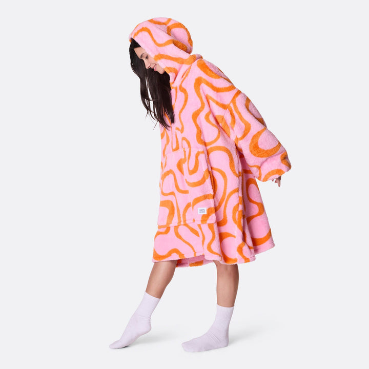 Pink Wavy Teddy HappyHoodie