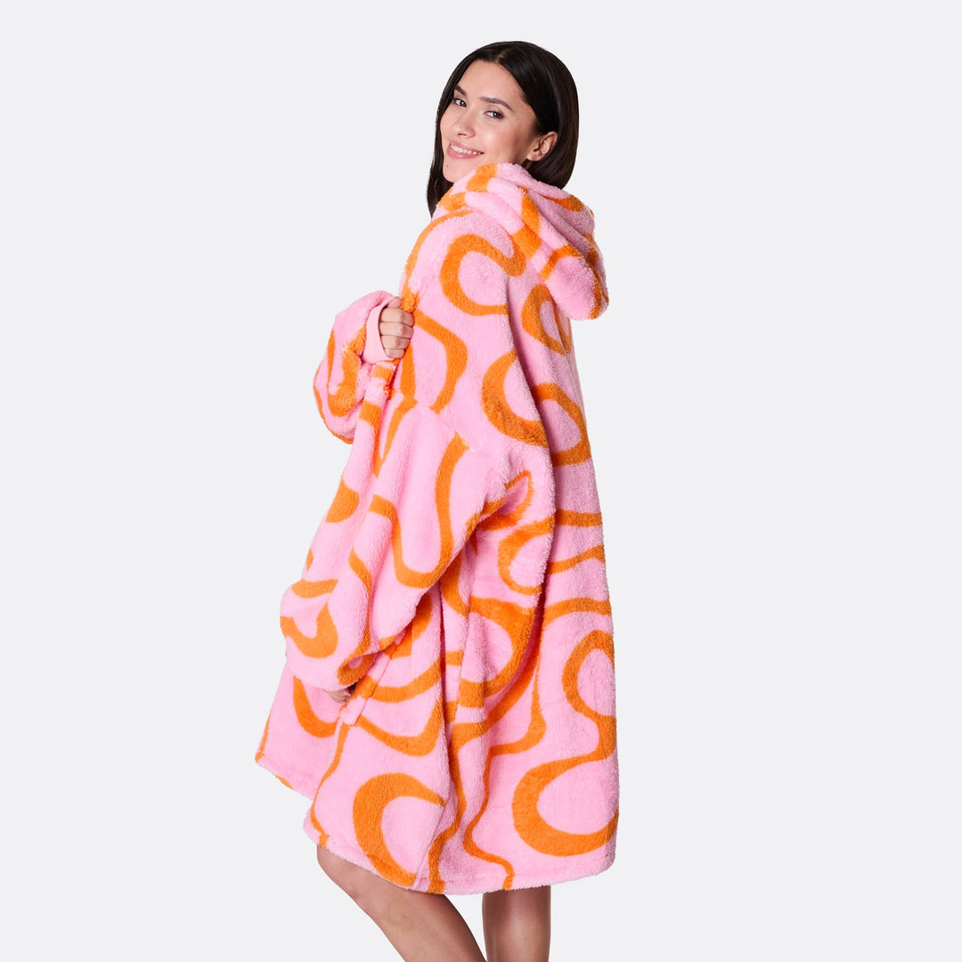 Pink Wavy Teddy HappyHoodie