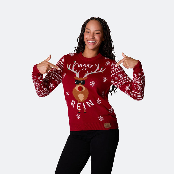Women's Make it Rein Christmas Sweater