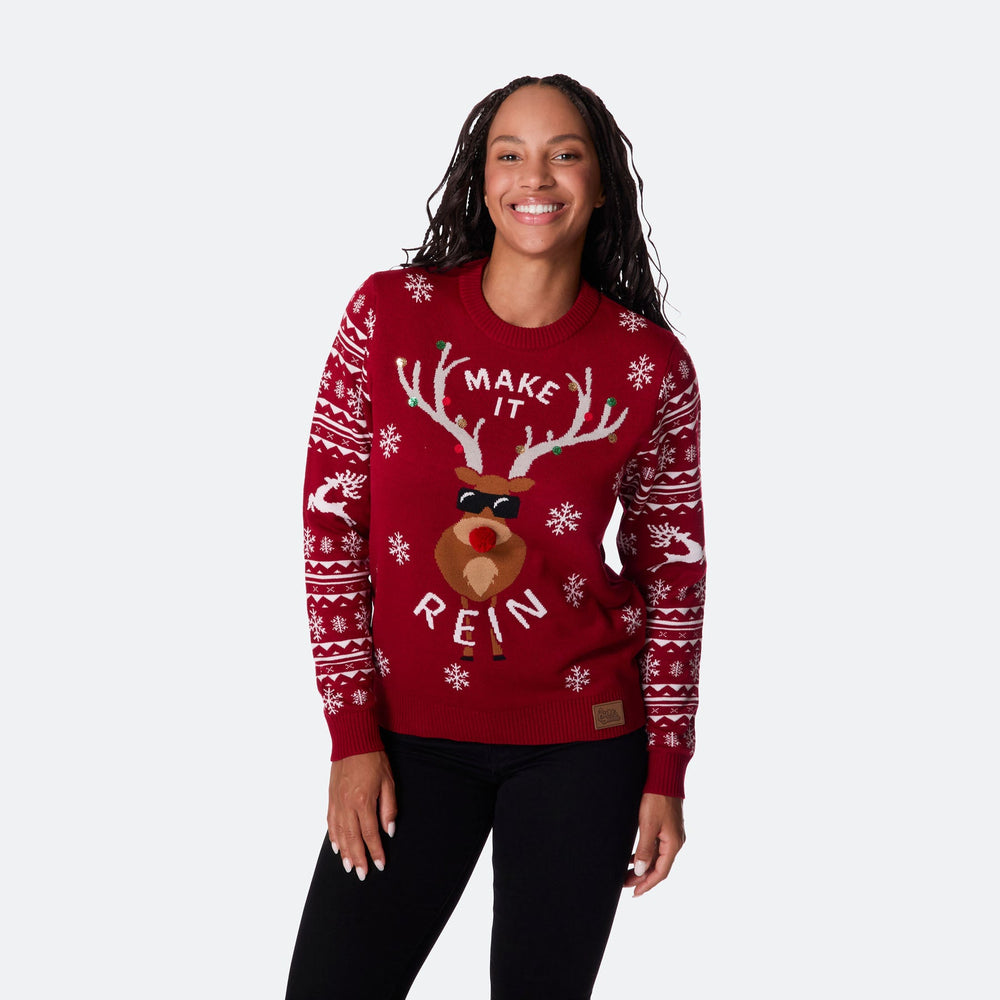 Women's Make it Rein Christmas Sweater