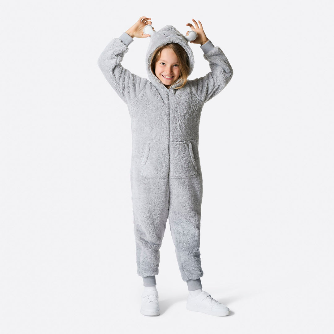 Kids' Grey Teddy Bear Onesie