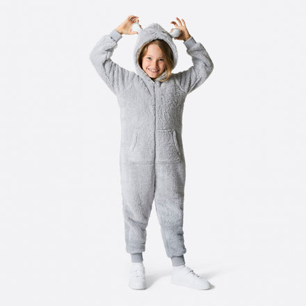 Kids' Grey Teddy Bear Onesie