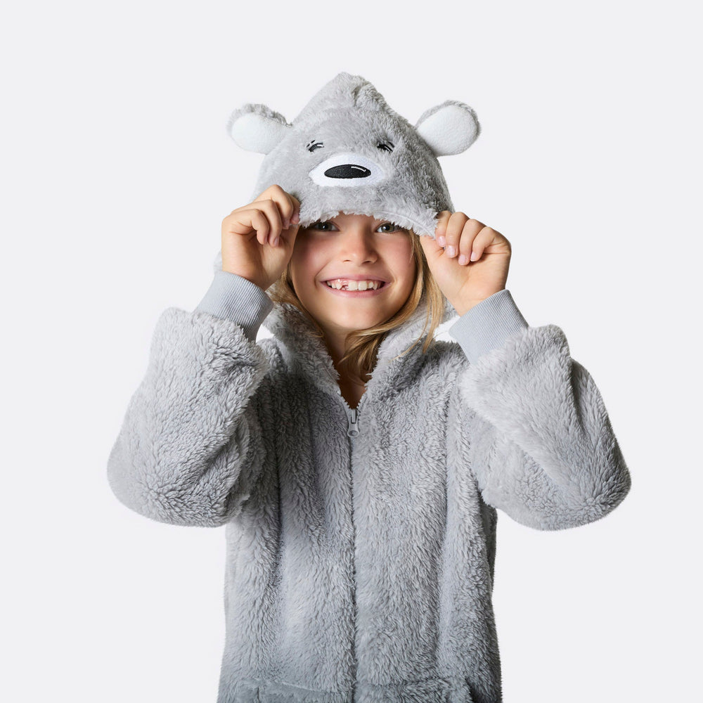 Kids' Grey Teddy Bear Onesie