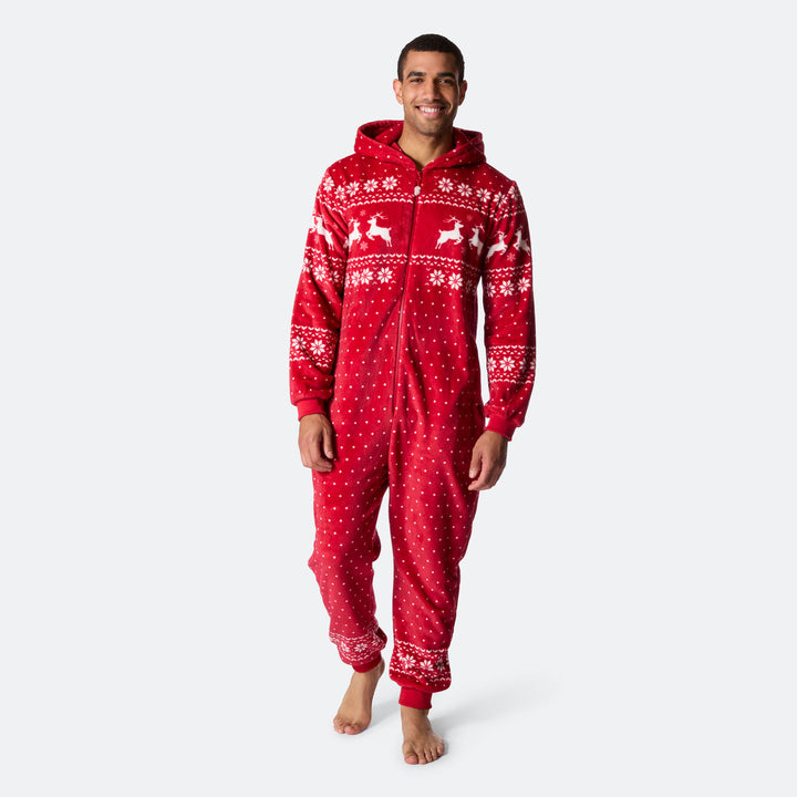 Men's Red Christmas Onesie