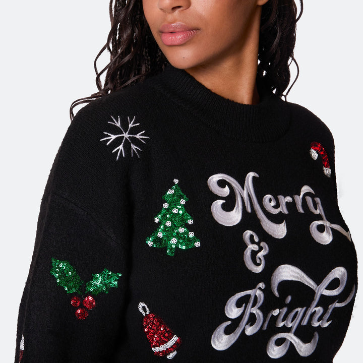 Women's Merry & Bright Oversized Christmas Sweater