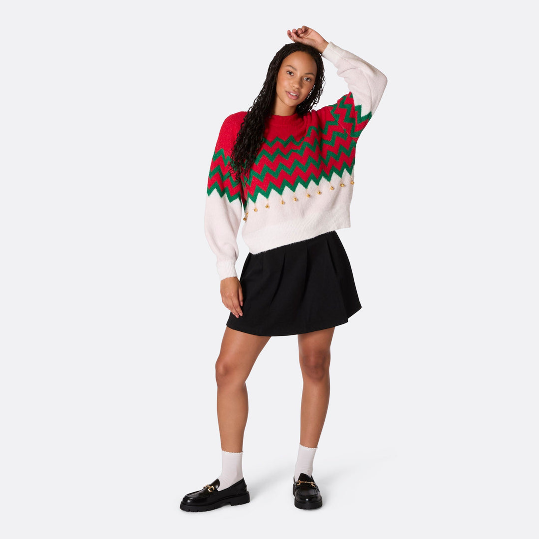 Women's Jingle Bells Oversized Christmas Sweater