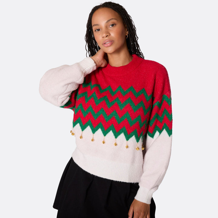 Women's Jingle Bells Oversized Christmas Sweater