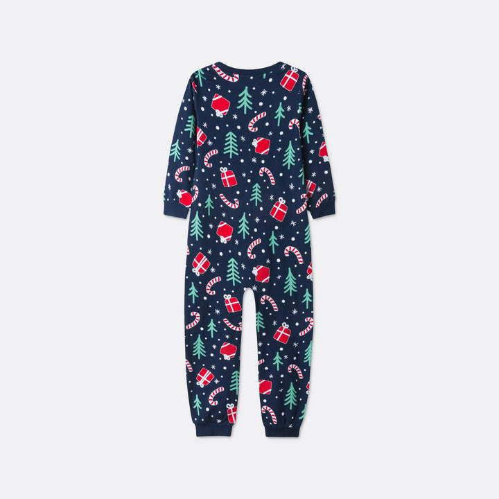 Kids' Blue Christmas Pattern Overall Christmas Pyjamas