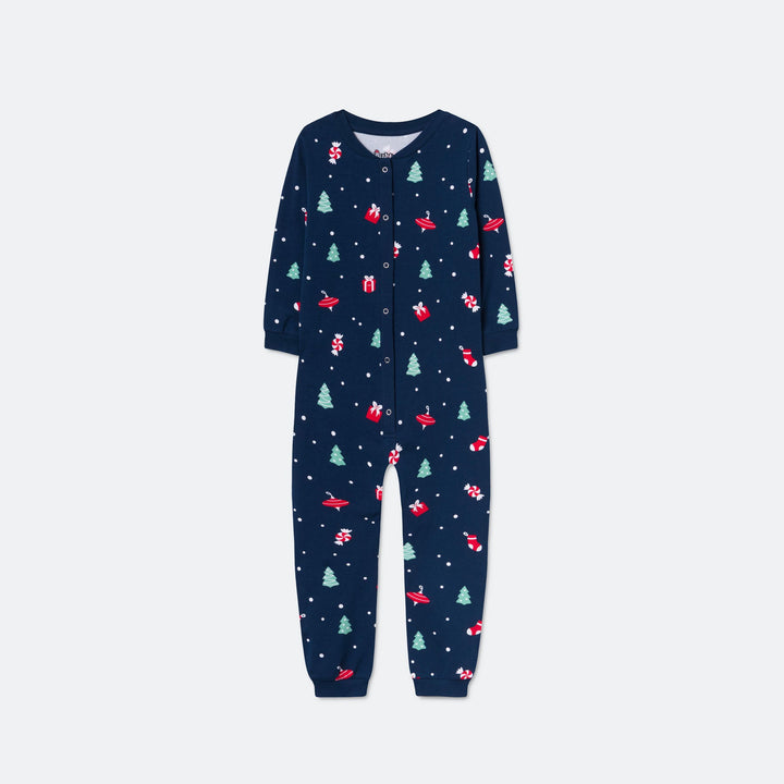 Kids' Blue Christmas Ornament Overall Christmas Pyjamas