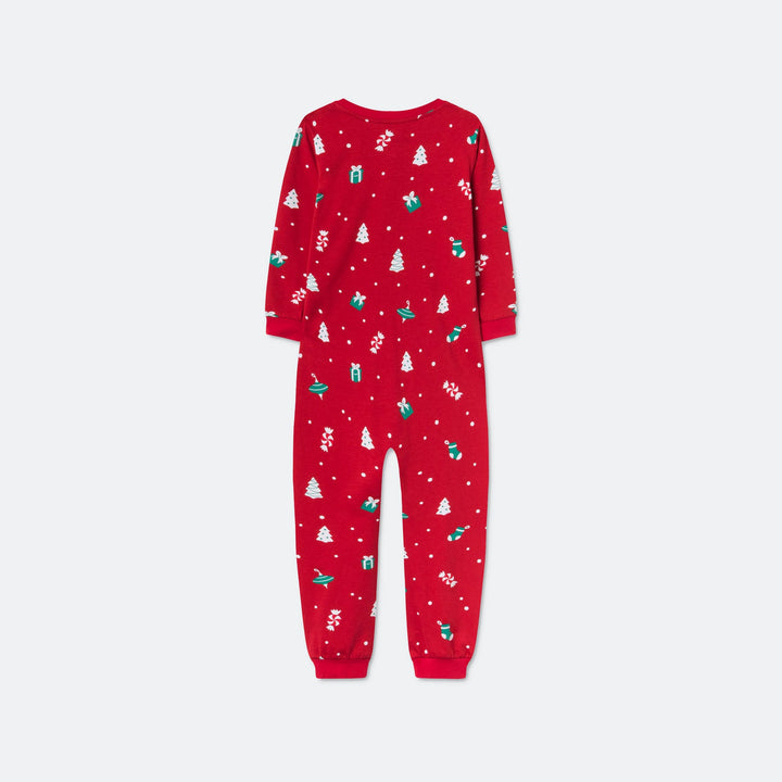 Kids' Red Christmas Ornament Overall Christmas Pyjamas